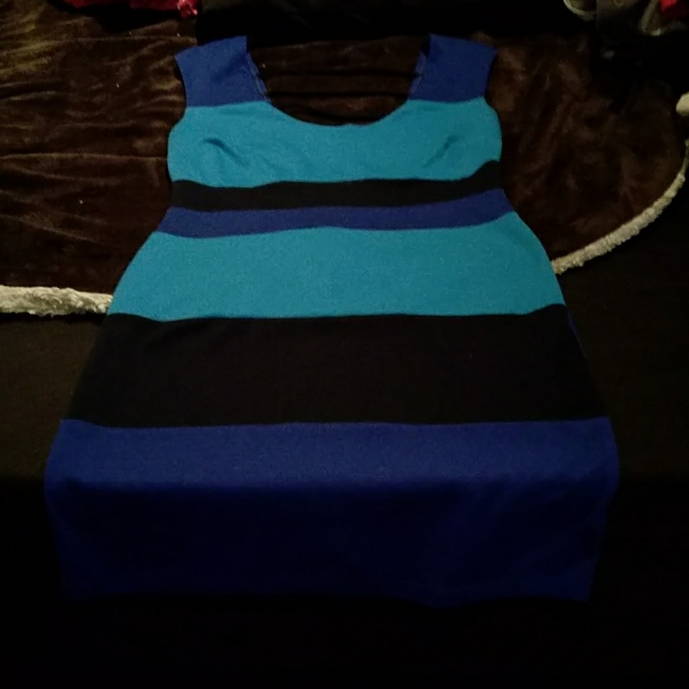 City Triangles Blue/Blue striped Dress